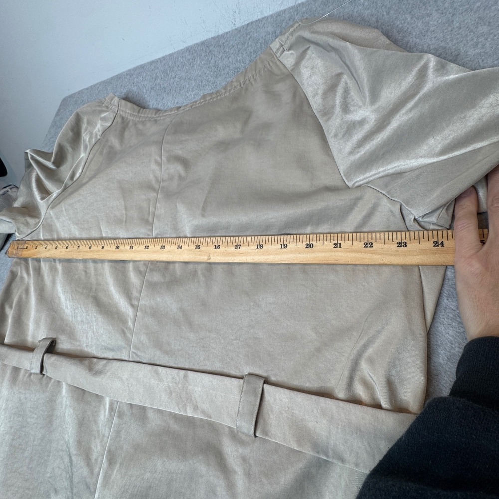 Sundance‎ Short Trench Coat Belted Lightweight Jacket Womens XL Quiet Luxury - Picture 2 of 5